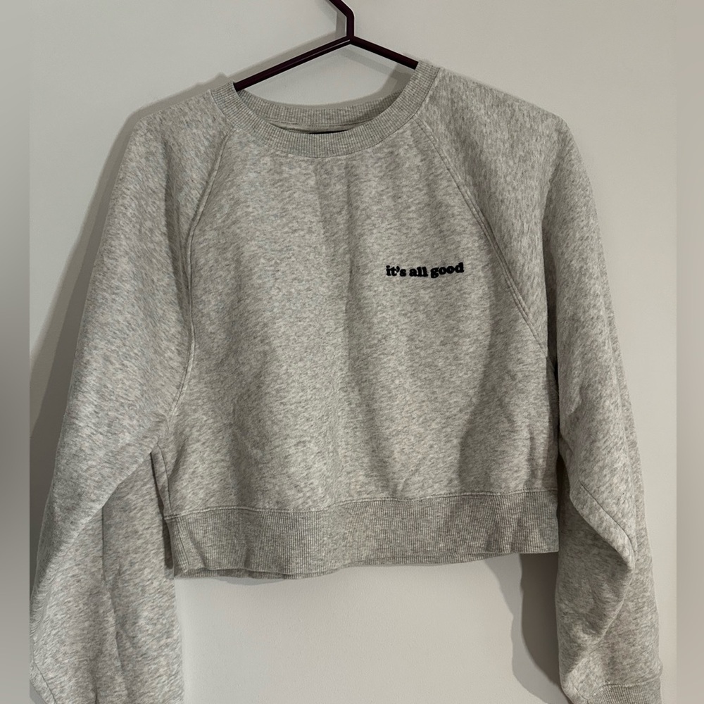 NOBO Gray Boxy Crop Sweatshirt
